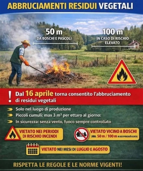 Abbruciamenti residui vegetali