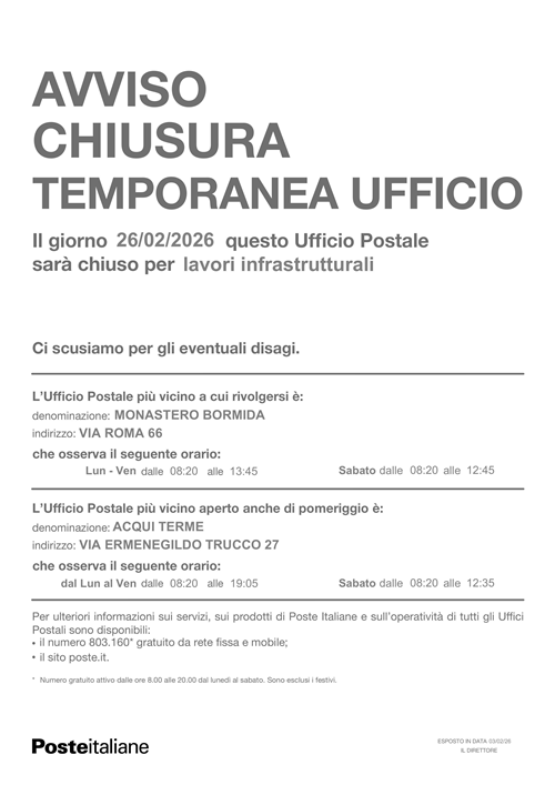 Avviso da Poste Italiane